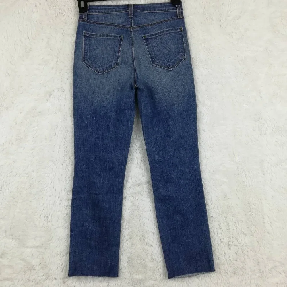 Lagence Womens Jeans Kaia Classic Straight Leg Blue Distressed Stone Wash 25 New
